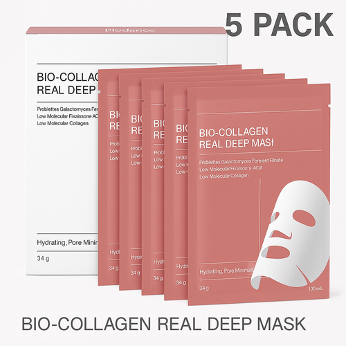 Combo de 5 Mascarillas Faciales Bio-Collagen – Hidratación Profunda y Efecto Reafirmante